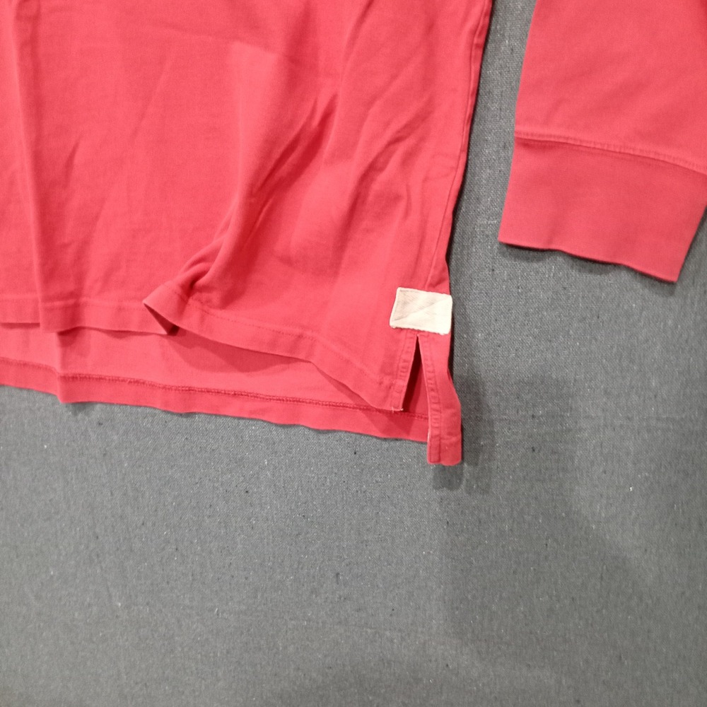 Orvis Mens XL Red Long Sleeve Polo Shirt Cotton Shooting Patches Outdoor Rugged - Picture 8 of 9
